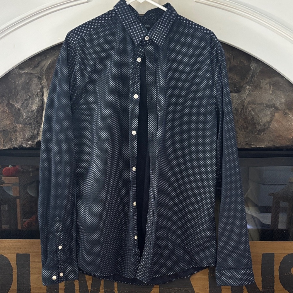 H&M Men's Dark Blue Button Down Shirt size XL Slim Fit